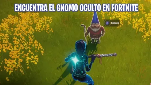 Encuentra el gnomo oculto entre Vista Bonita, una cabaña de madera y una casa grande en Fortnite