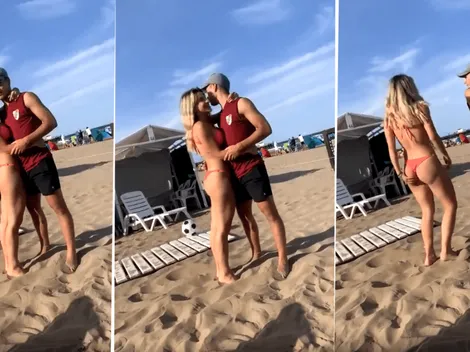 Video: le pidió una foto a su novio, él vio una pelota y la dejó re tirada