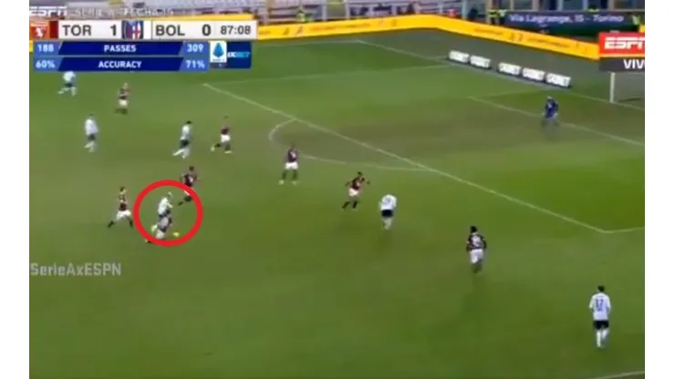 La asistencia de Nicolás Domínguez para Rodrigo Palacio.