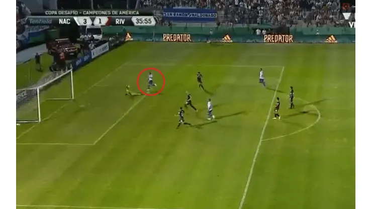 Están dormidos: error de la defensa de River y gol de Trasante para Nacional