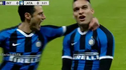 El festejo de Lautaro Martínez.