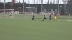 Foto de la jugada del gol del hijo más grande de Messi.