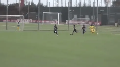 Foto de la jugada del gol del hijo más grande de Messi.