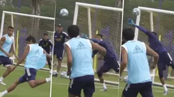 Foto de Esteban Andrada y su atajada.