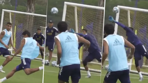 Foto de Esteban Andrada y su atajada.