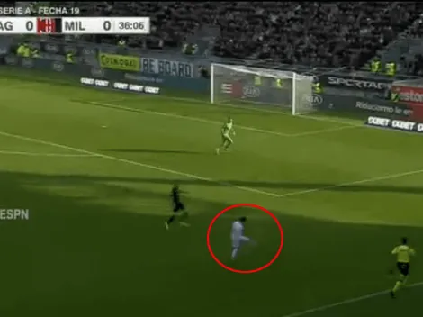 Nández estuvo a nada de marcarle un golazo al Milan