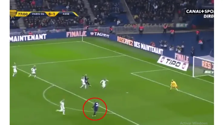 Foto captura de la jugada de Mbappé.