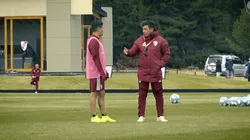 Juan Fernando Quintero se luce en la última práctica de River Plate.