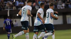 El festejo de los jugadores argentinos.