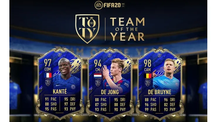 TOTY FIFA 20 | Reveladas las estadísticas de Kanté, De Bruyne y De Jong