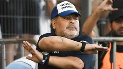 Diego Armando Maradona, entrenador de Gimnasia.