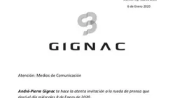 Gignac citó a los medios para una conferencia sorpresa