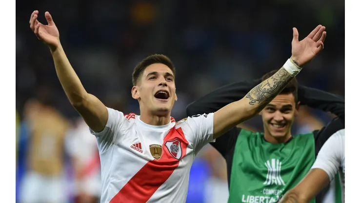 Lucas Martínez Quarta festejando en River.