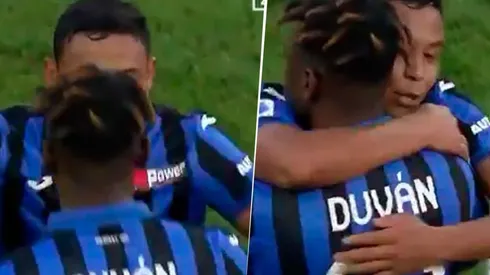 El abrazo de Luis Fernando Muriel a Duván Zapata en su regreso a la canchas.