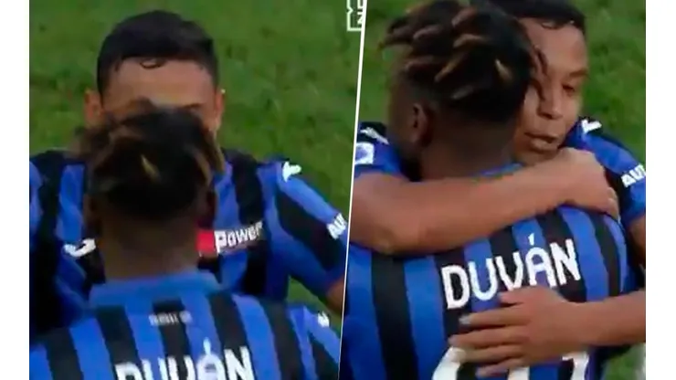 El abrazo de Luis Fernando Muriel a Duván Zapata en su regreso a la canchas.