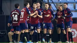 El festejo del empate de Osasuna ante Celta.