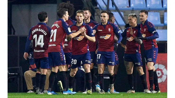El festejo del empate de Osasuna ante Celta.