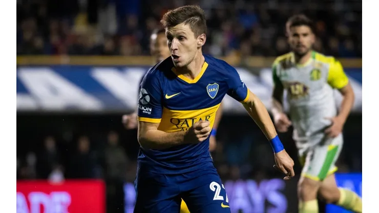Franco Soldano defendiendo la camiseta de Boca.