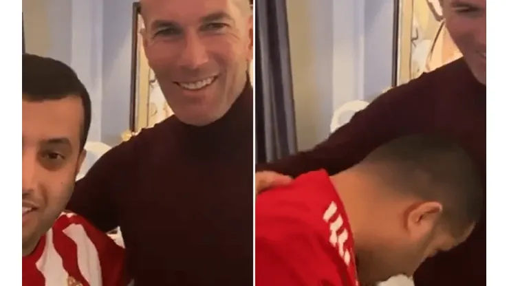 El árabe dueño del Almería recreó con Zidane el cabezazo a Materazzi