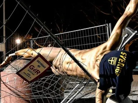 Sin más vueltas: tiraron abajo la estatua de Zlatan Ibrahimovich en Suecia