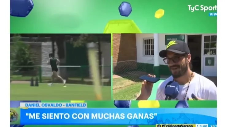 Daniel Osvaldo hablando sobre el gusto que le tiene al fútbol y la música.