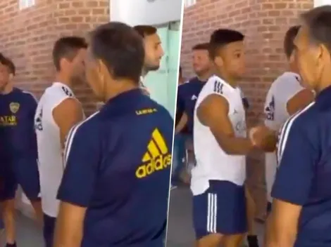 Que frío, Fabra: Russo fue a saludarlo y el colombiano casi que lo ignoró