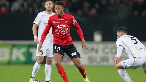 Nathaël Julan en un partido de Guingamp.