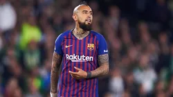 Arturo Vidal con la camiseta de Barcelona.