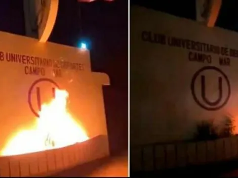 Así no: "hinchas" prendieron fuego pared con la insignia de la U en Campomar