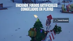 Como encender los Fuegos Artificiales Congelados en las playas de Fortnite