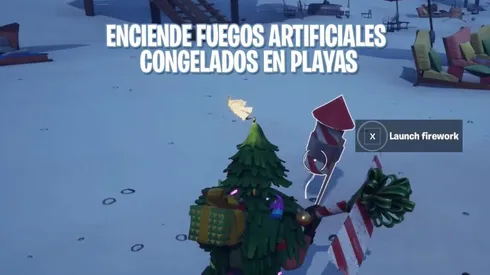 Como encender los Fuegos Artificiales Congelados en las playas de Fortnite