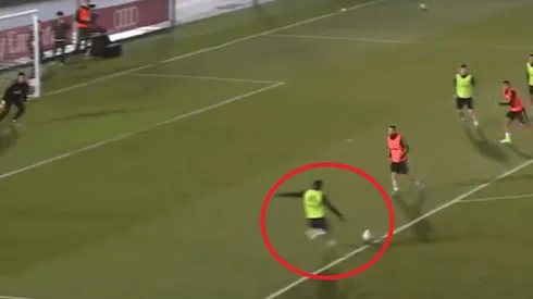 La derecha está finita: palazo de James en entrenamiento con el Real Madrid