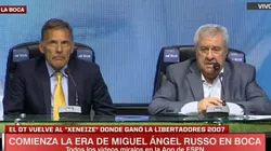 Conferencia de prensa de Miguel Russo y Jorge Ameal.