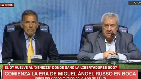 Conferencia de prensa de Miguel Russo y Jorge Ameal.