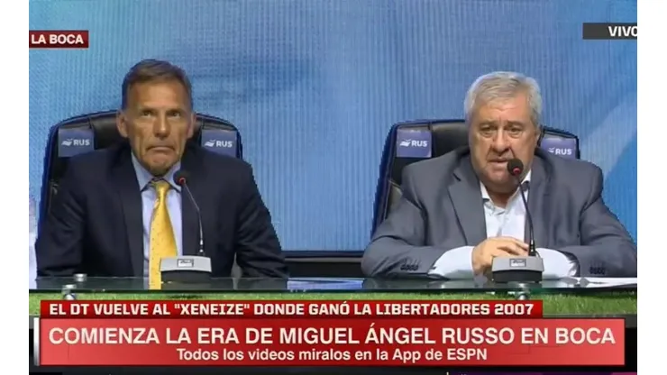 Conferencia de prensa de Miguel Russo y Jorge Ameal.