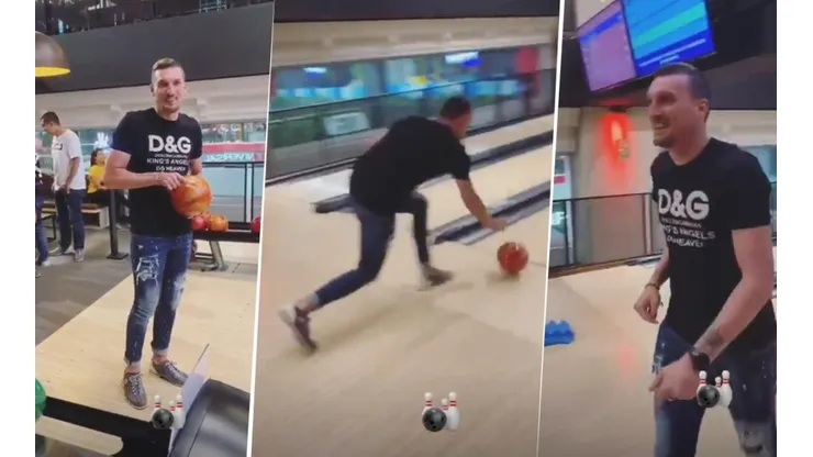 Es bueno en todo: Armani la rompió jugando al bowling
