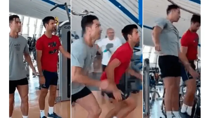 Podrán imitarlo, pero no igualarlo: Cristiano le enseña saltar a Djokovic