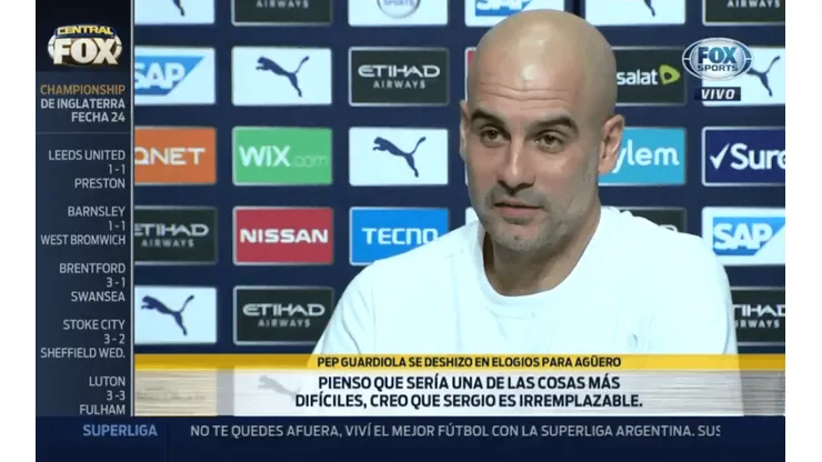 Guardiola aseguró que Agüero "es irreemplazable"
