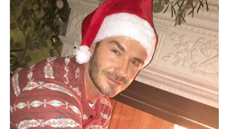 Beckham celebrando la Navidad.