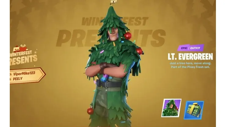 Como conseguir la skin gratuita LT Evergreen de Navidad en Fortnite