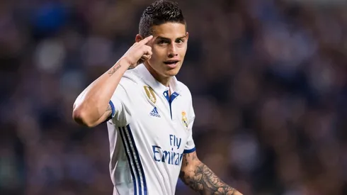 James Rodríguez con la camiseta de Real Madrid.