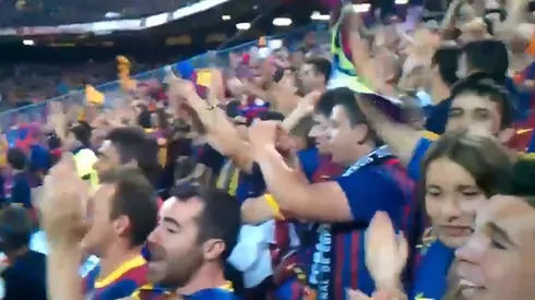 Viral en Twitter: fans del Barcelona cantando a morir un clásico infantil