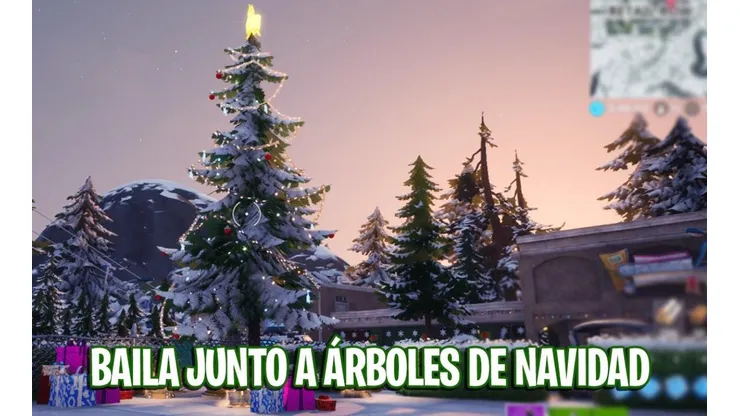 Dónde bailar junto a árboles de Navidad en Festival de invierno de Fortnite