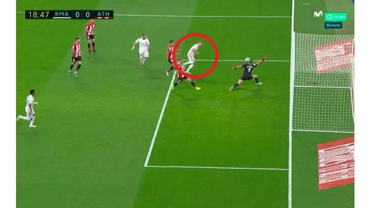 Desde esa distancia falló Toni Kroos.