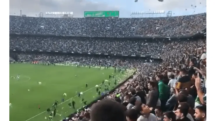 Gran gesto: la hinchada del Betis tiró peluches a la cancha para donarlos