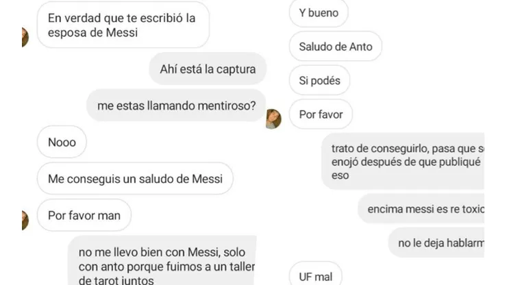 Creó una conversación falsa con Antonela Roccuzzo y engañó a un seguidor