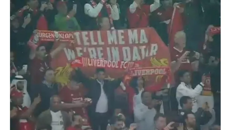 Los hinchas de Liverpool, presentes en Qatar.