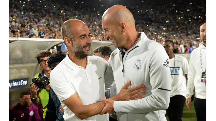 Foto de Pep Guardiola con Zinedine Zidane.