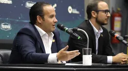 Francisco Egas en conferencia de prensa.