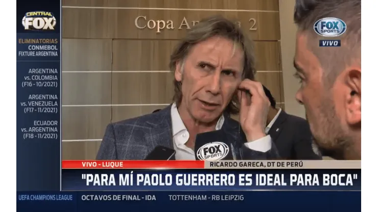 Gareca, sobre la posible llegada de Guerrero a Boca: "Él tiene ganas"